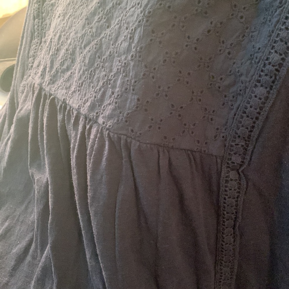 NWT terra & Sky navy sleeveless crochet bib & details size 4x (28W-30W) - Picture 6 of 11